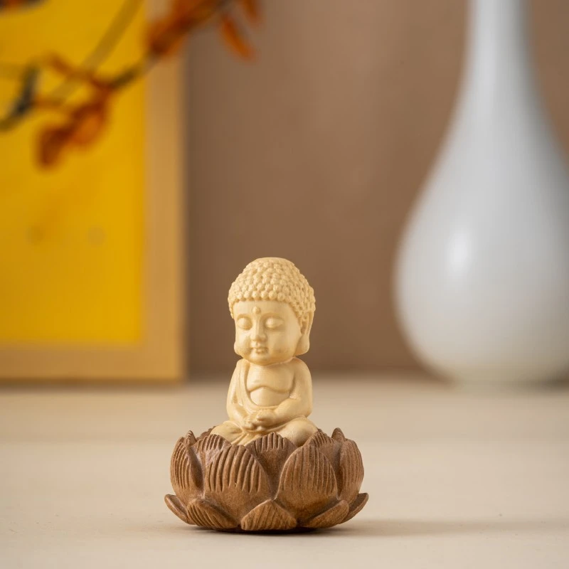 黄杨木小佛观音配饰品木雕工艺品配件祥云小鹿装饰配饰品车挂配饰