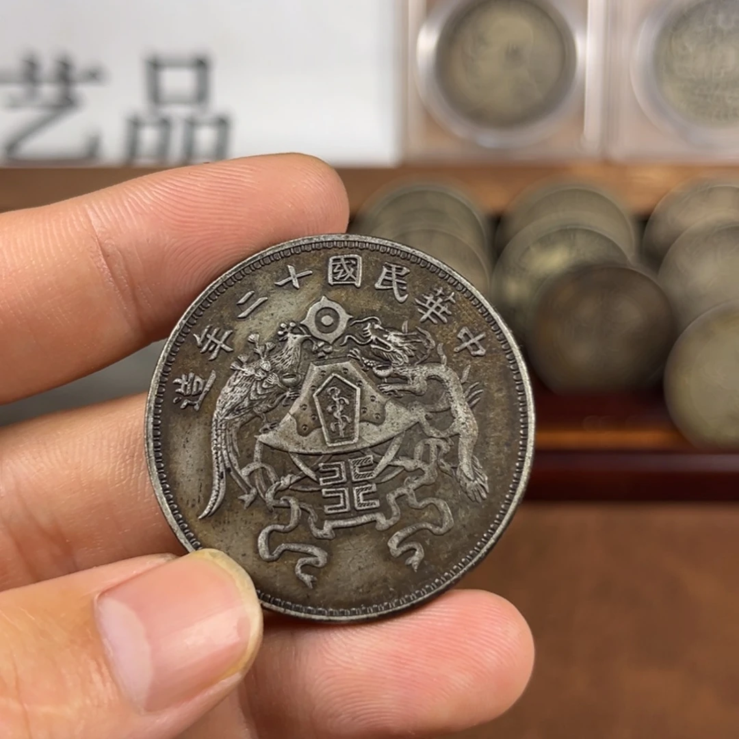 复古 精美龙洋可吹响可翻面工艺品摆件