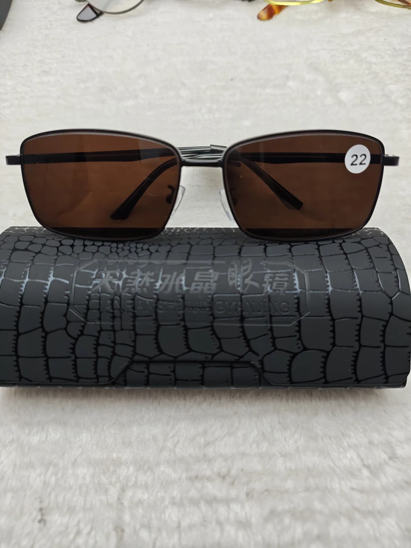 22新款商务眼镜全框经典蛤蟆镜水晶眼镜太阳镜纯天然真品高档原石