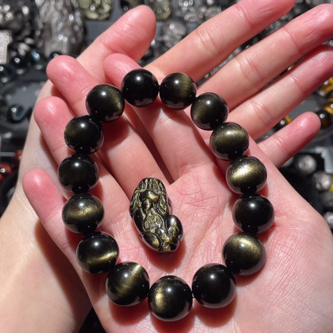 黑曜岩手串未镶嵌程****）