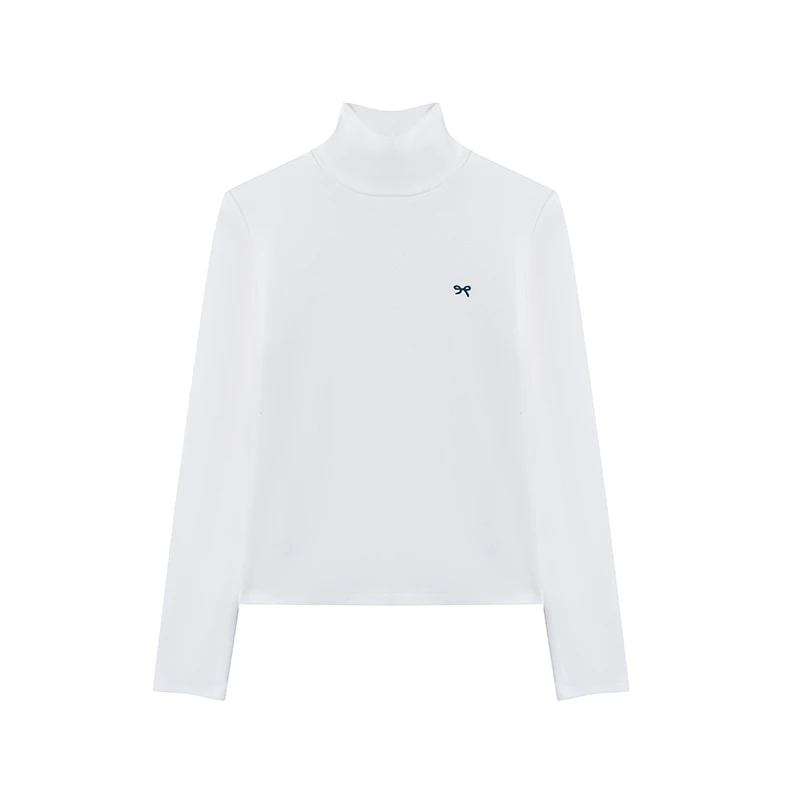 【私人高定】高领蝴蝶结加绒加厚百搭时尚长袖T恤A2813