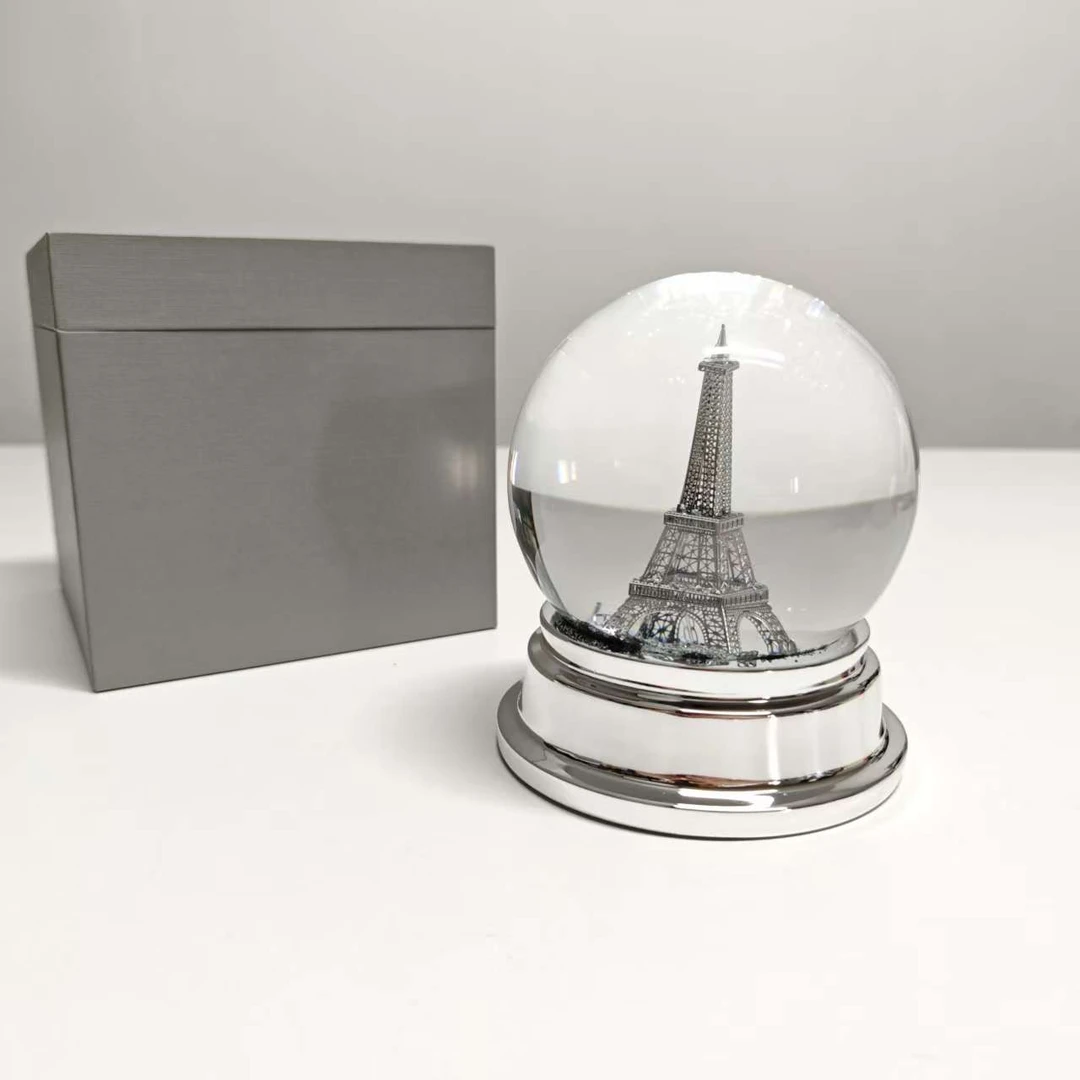 【高14cm】摩瑟CDP【透明银丝铁塔球】TKDF时尚轻奢精美