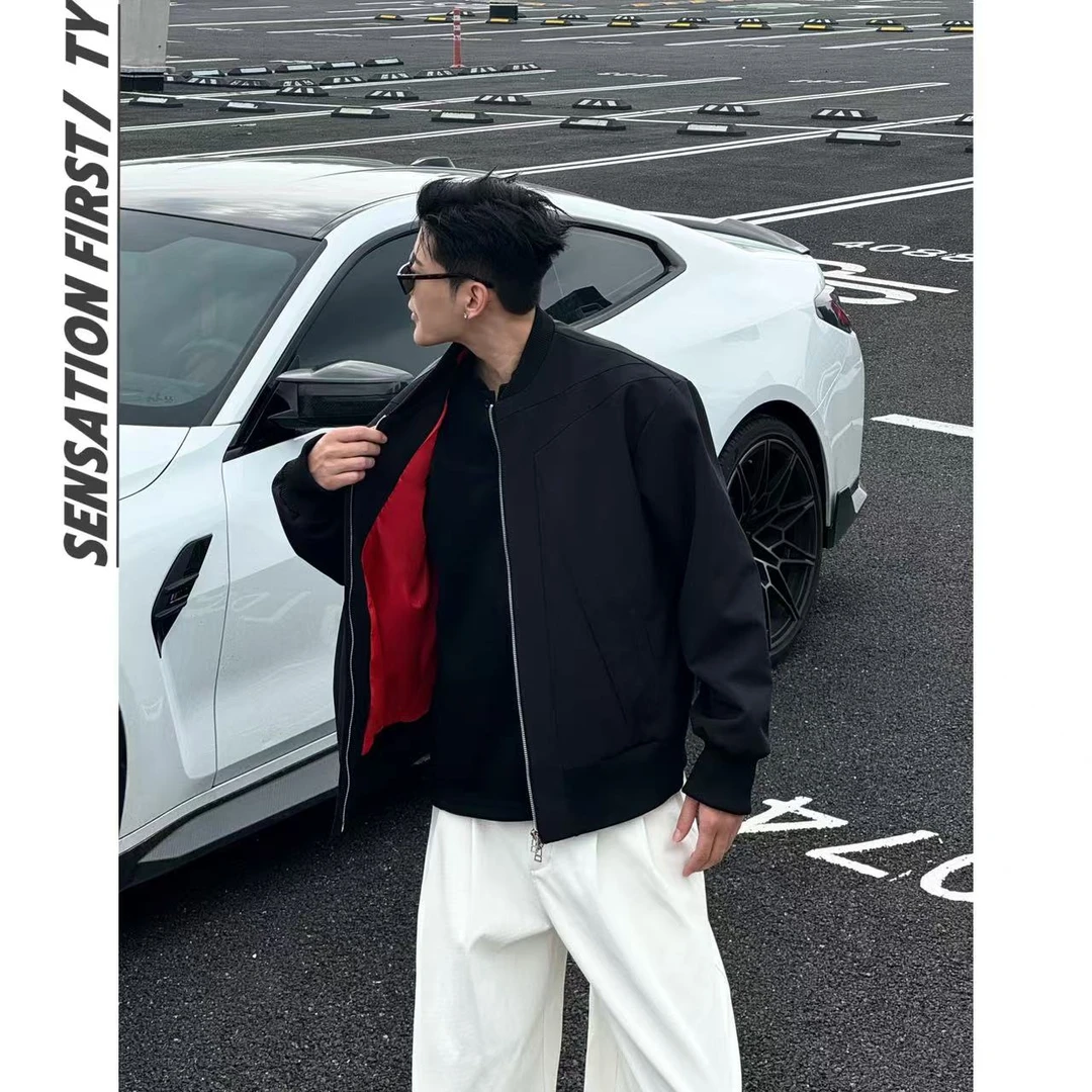 田野L  秋季美式倒三角结构裁剪耐磨百搭简约痞帅夹克