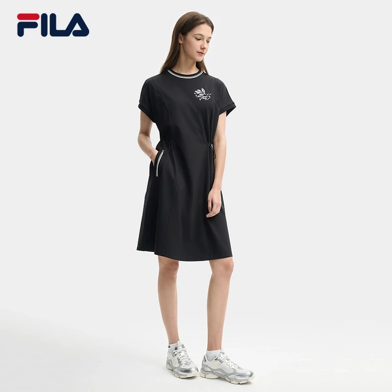 Fila/斐乐【夏日凉感连衣裙】女夏款精致休闲圆领连衣裙F11W528311F
