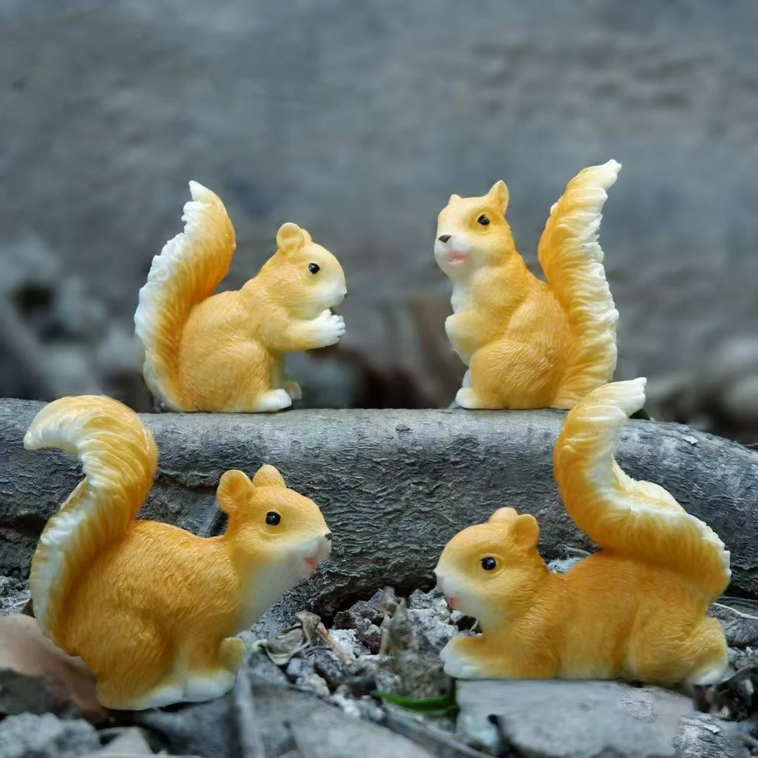 【包邮到家】仿真动物松鼠模型玩具家居摆件