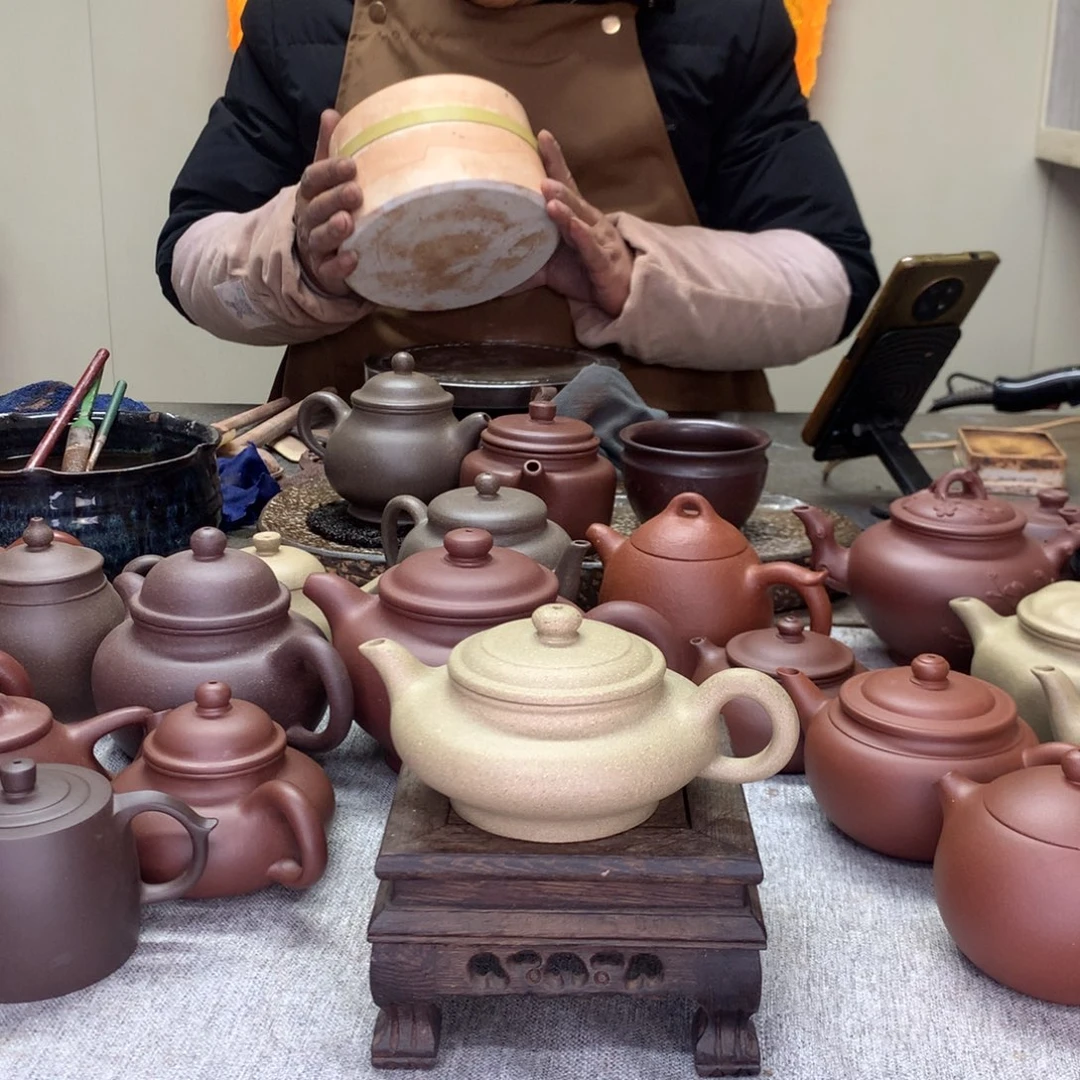 段泥茶壶书扁160c半手工制作