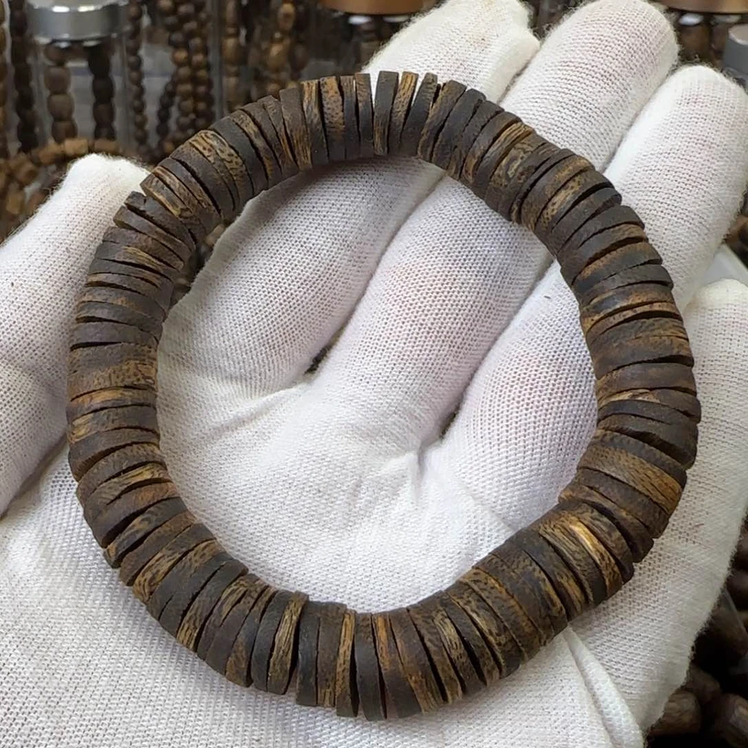 沉香手串动**册绿奇楠乌身圆叶片片香1.0规格13.2克