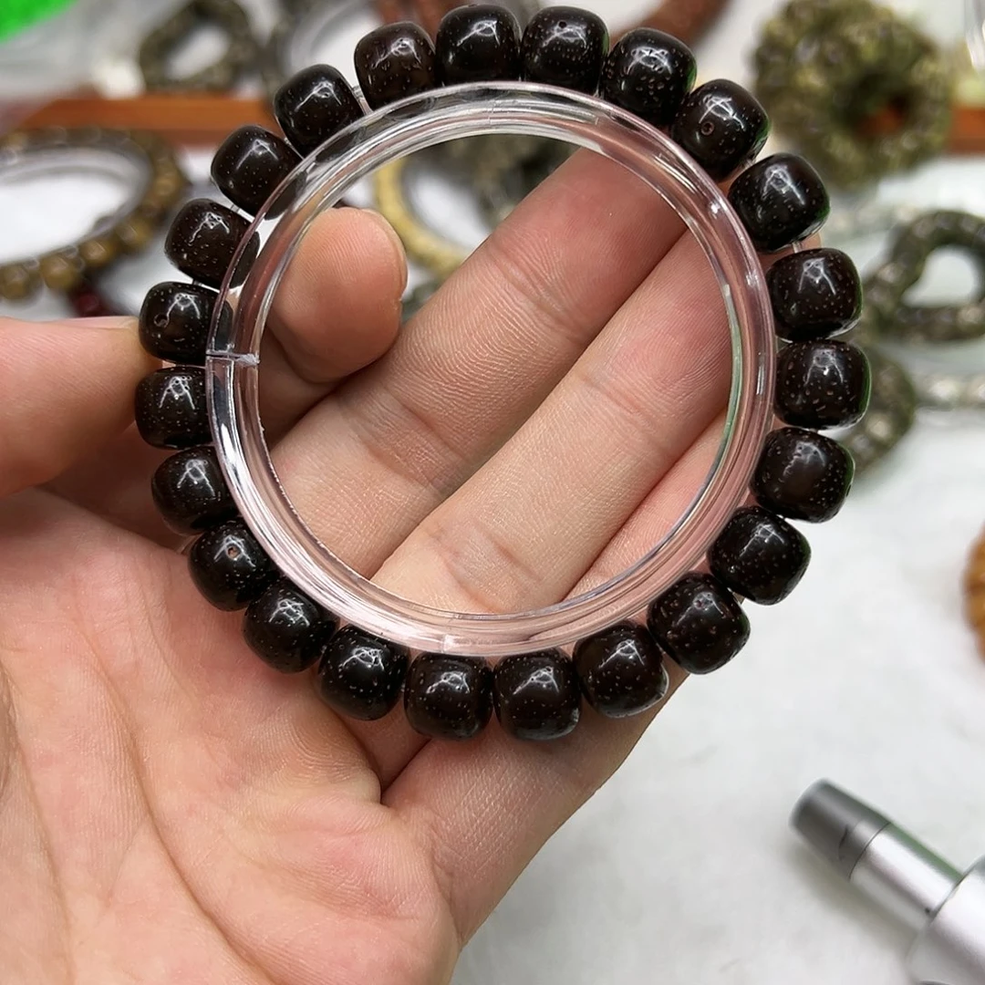 星月菩提手串41傲世糯冰黑金玉华星月菩提单圈10
