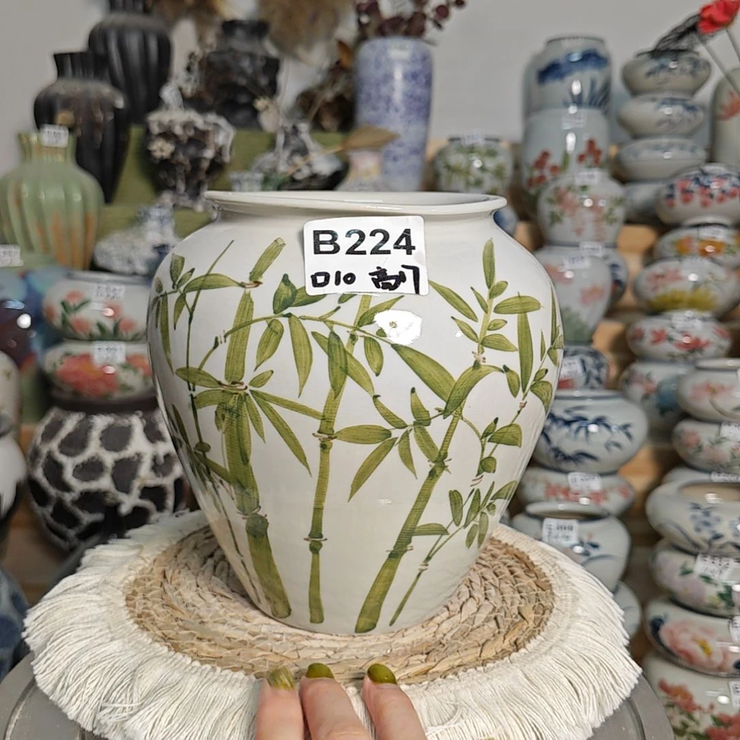 口不圆 有孔 景德镇手工制作B224
