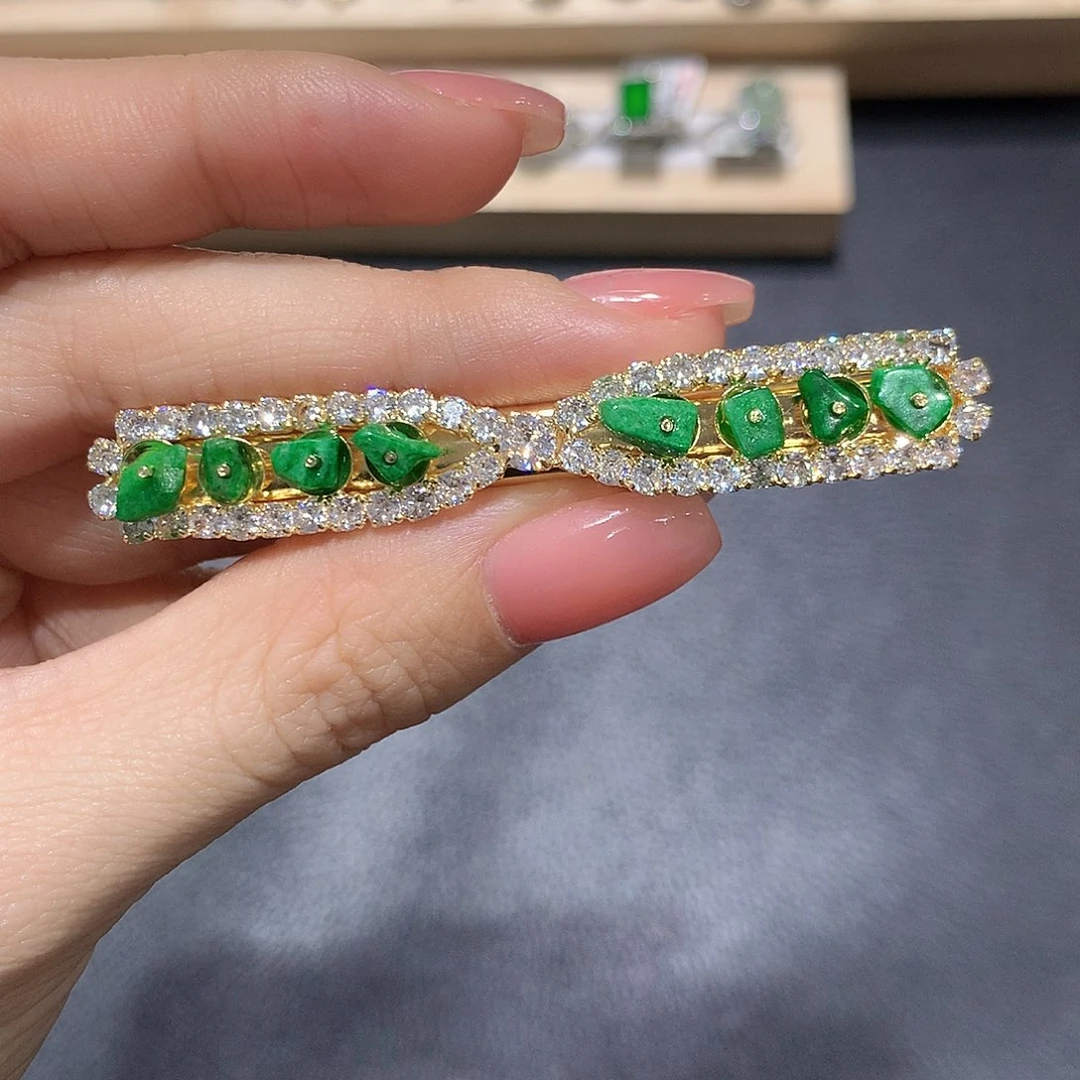 翡翠发饰合金发夹