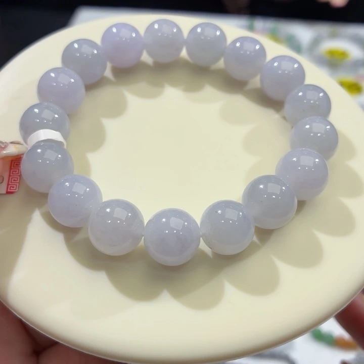 翡翠未镶嵌手链冰胶紫卡12.2