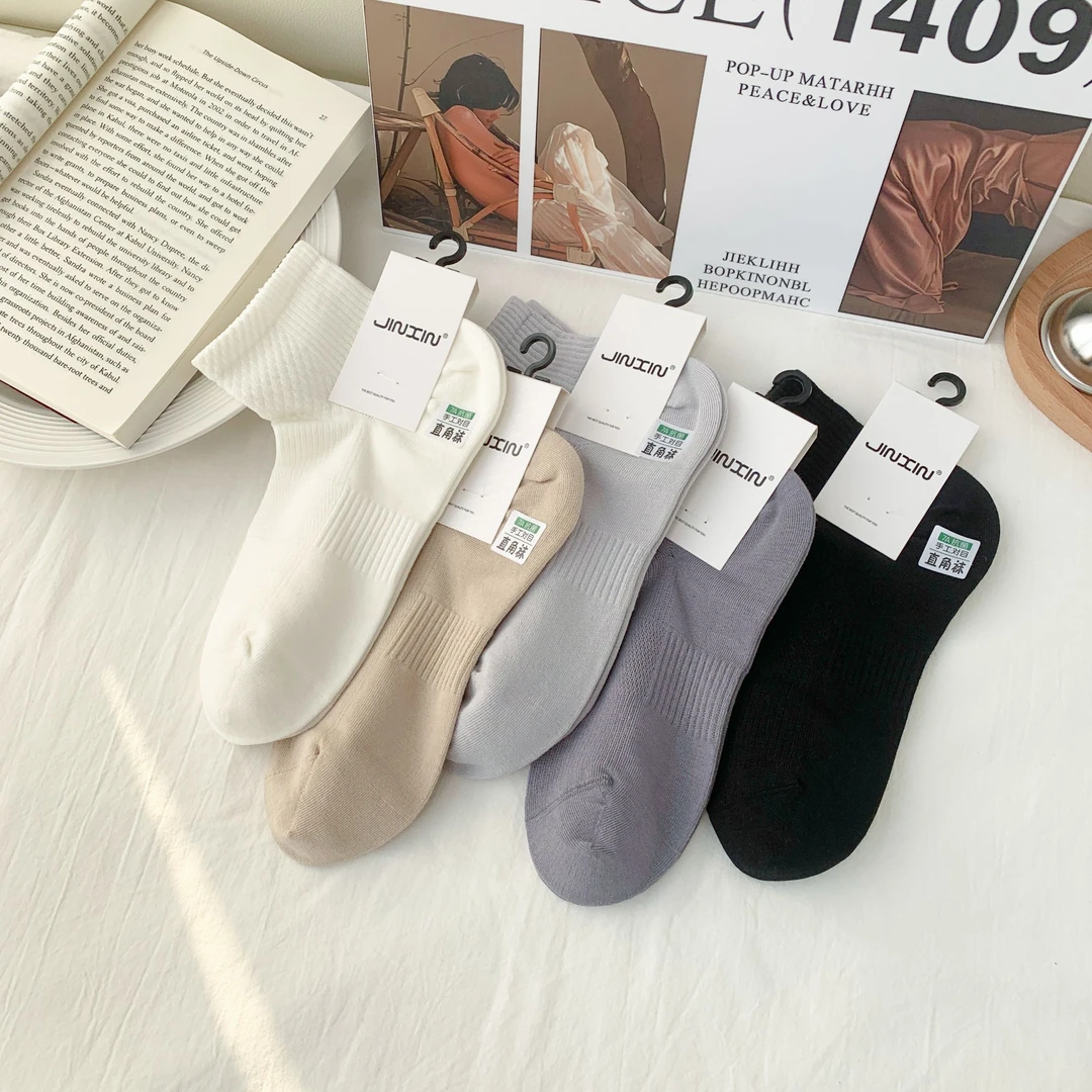 男袜夏季薄款全棉手工缝头直角短袜