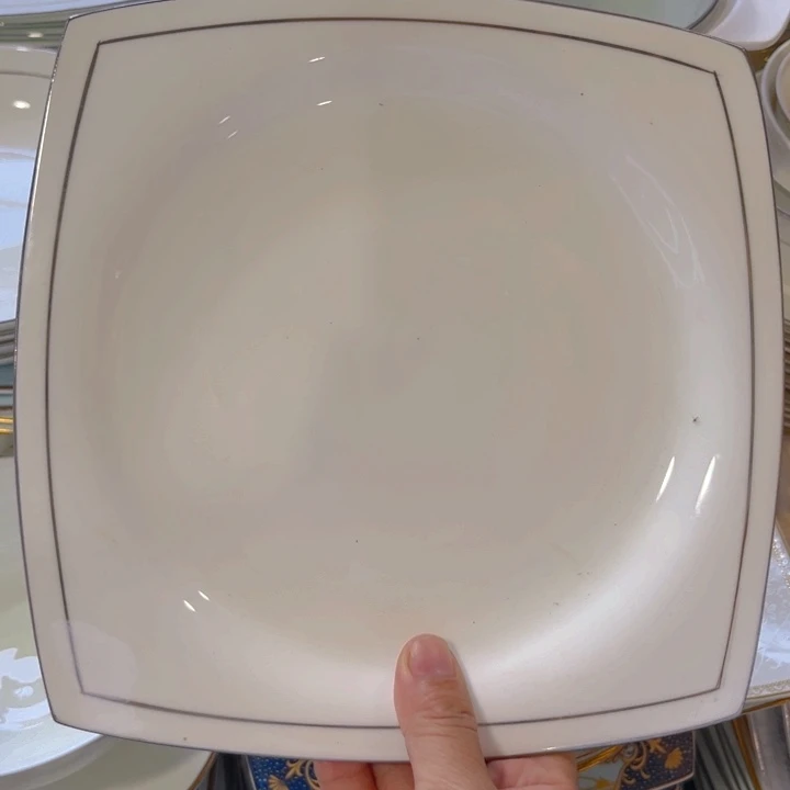 瓷片八寸方盘四个微瑕