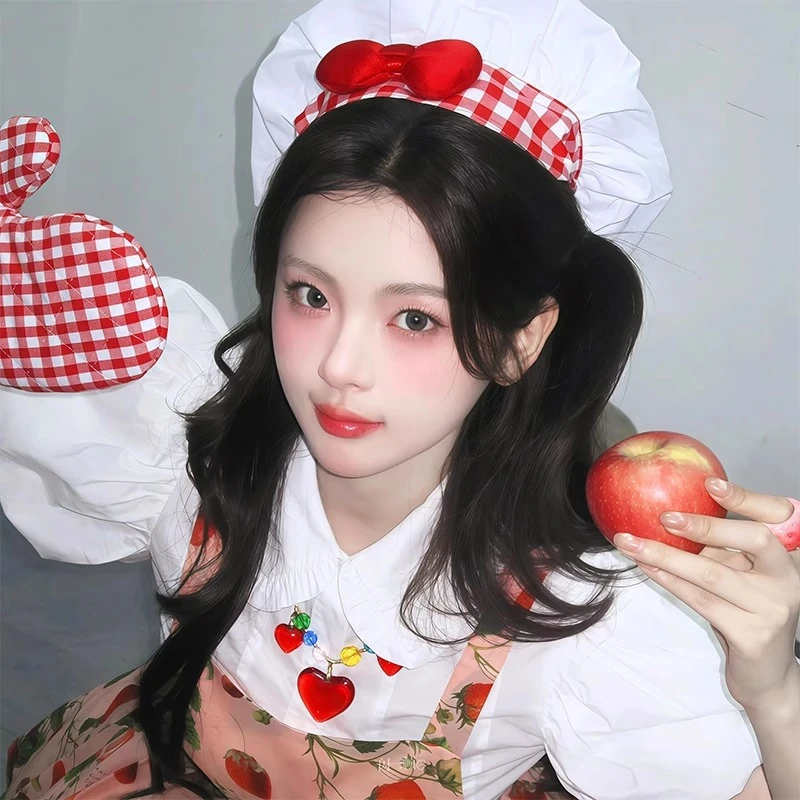 杨超越同款可爱kitty料理鼠王厨师帽子女cos甜心厨娘拍照道具蛋糕