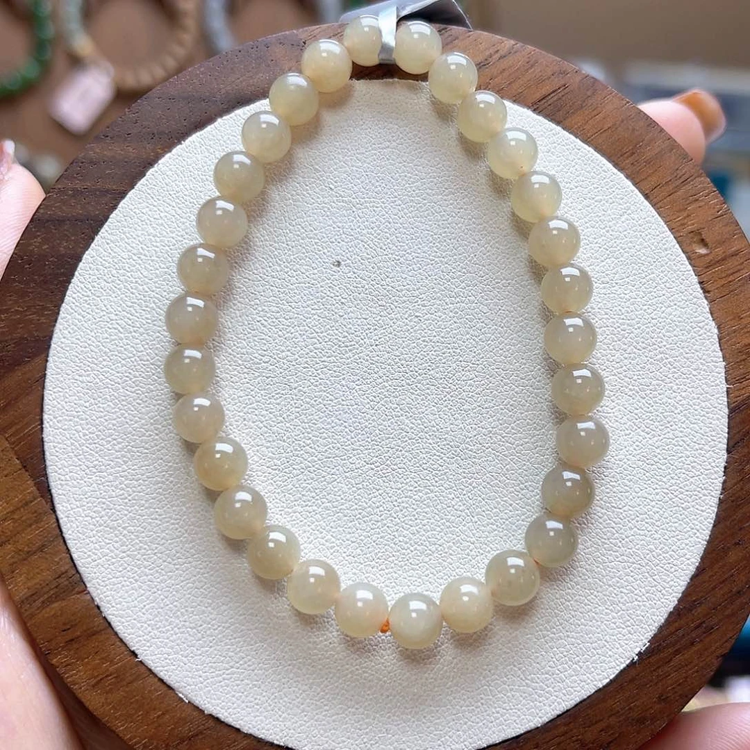 和田玉未镶嵌手串H3卡6