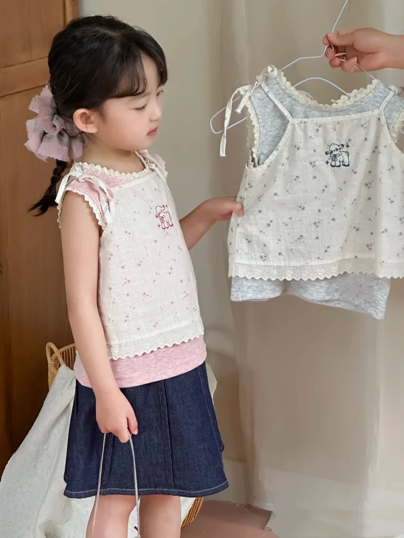 女童韩版森系田园风百搭三件套套装