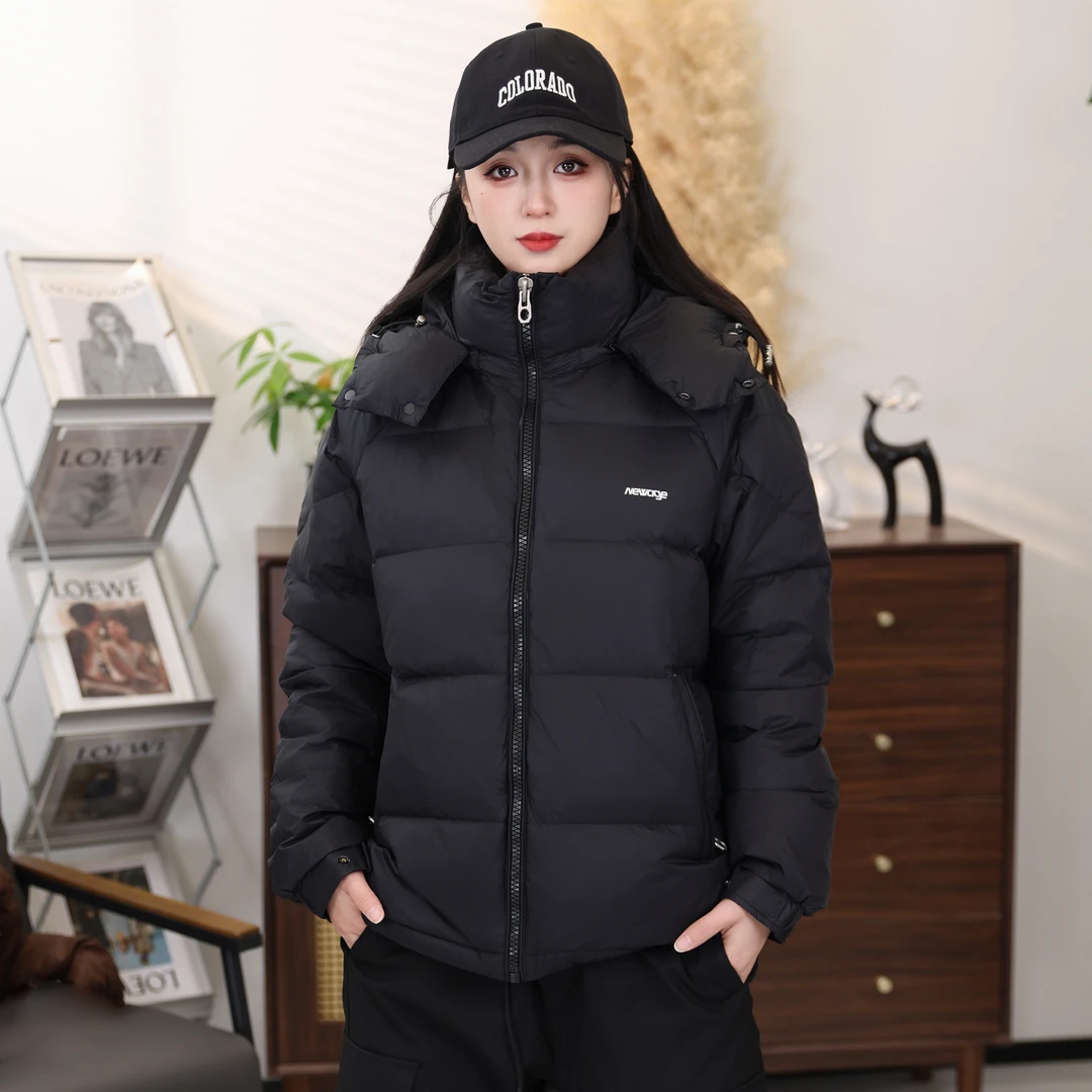 90鸭绒冬季男装立领连帽款休闲户外保暖防寒简约百搭羽绒服外套男