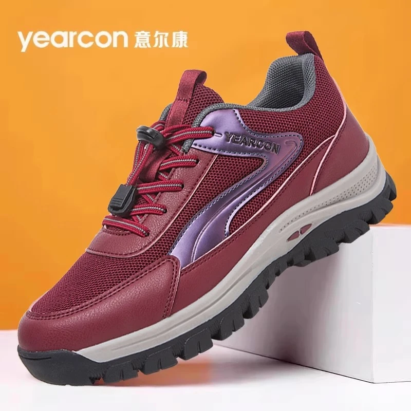 意尔康女鞋夏季2025新款轻便透气妈妈运动鞋中老年舒适防滑健步鞋