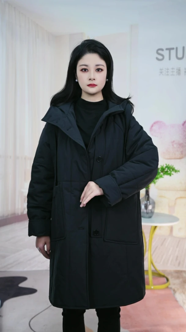 FFP.L070-新款定制黑色显瘦时尚气质大衣88