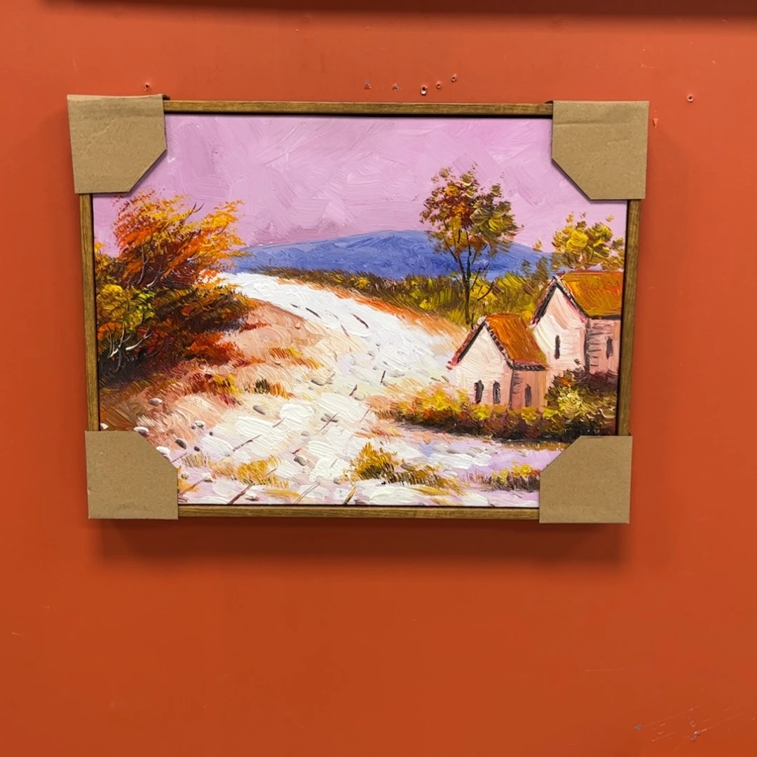 手工手绘精品油画带框30+40厘米