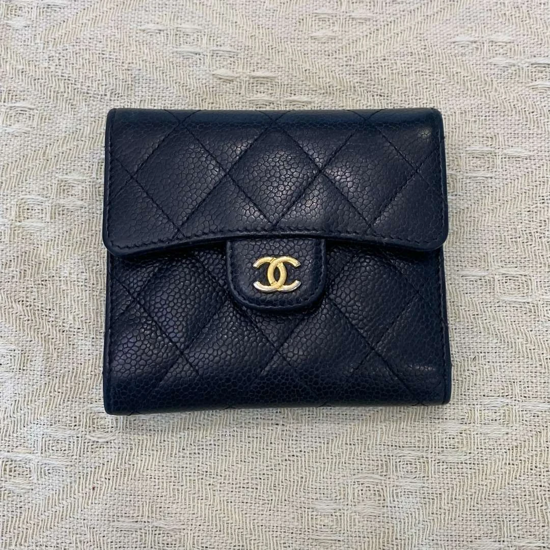 95新 Chanel/香奈儿 香奈儿黑色荔枝钱包23开 12991653女包