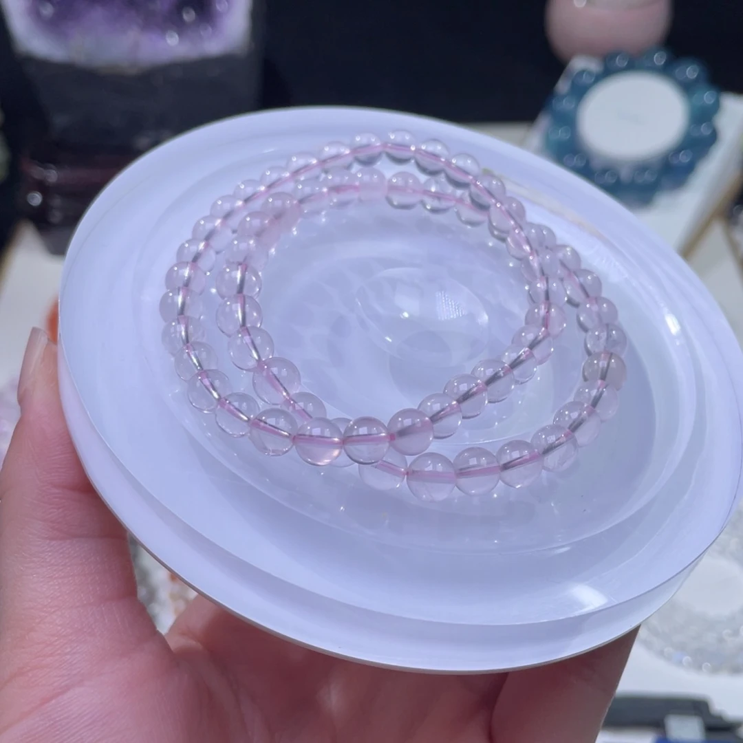 未镶嵌手链水晶漏到没盆友的粉水晶6+两条
