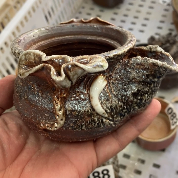 柴烧茶具茶杯大放漏