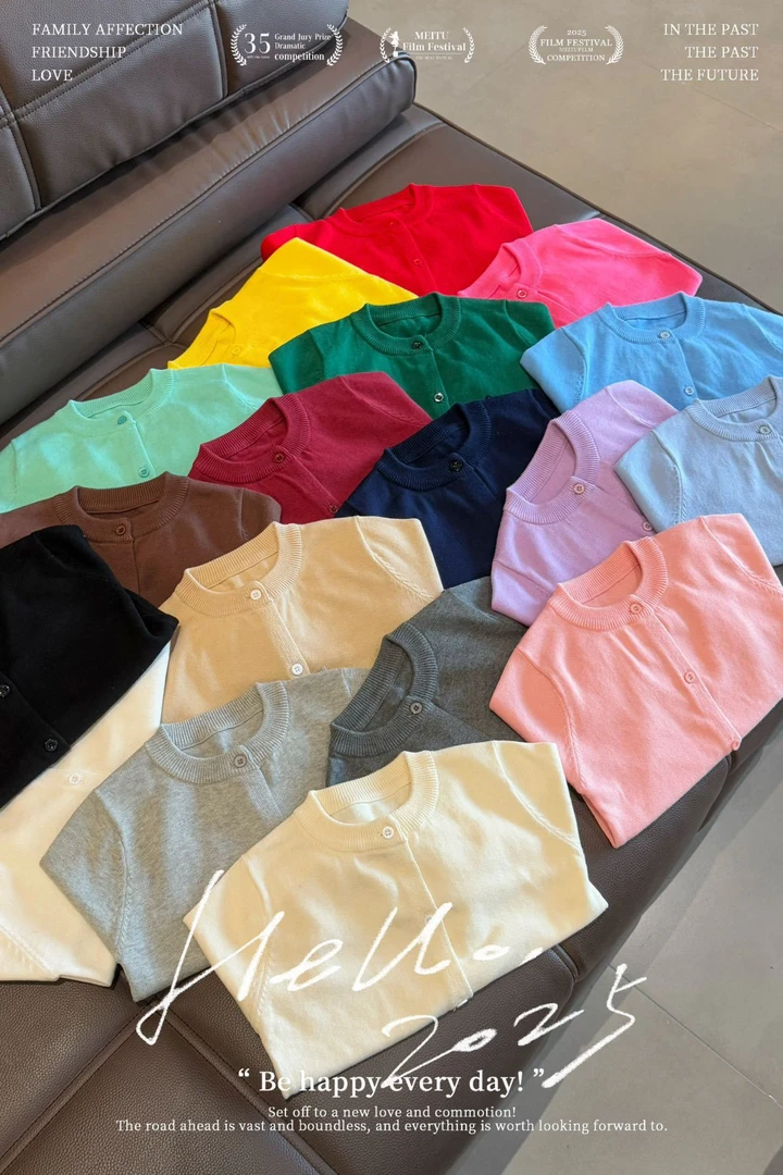 25春季新品 儿童马卡龙色系纯棉小开衫