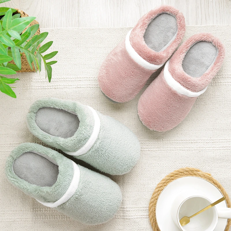 毛绒拖鞋2186棉拖鞋女士秋冬季毛毛绒室内家居加绒加厚软底男棉拖