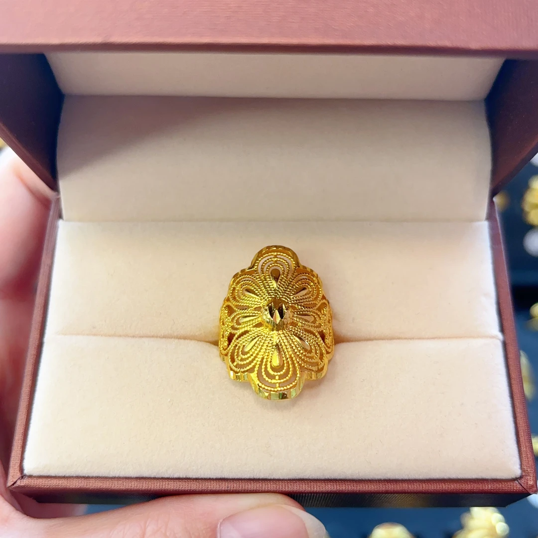 铜合金戒指 新款全花丝镂空戒指（016）