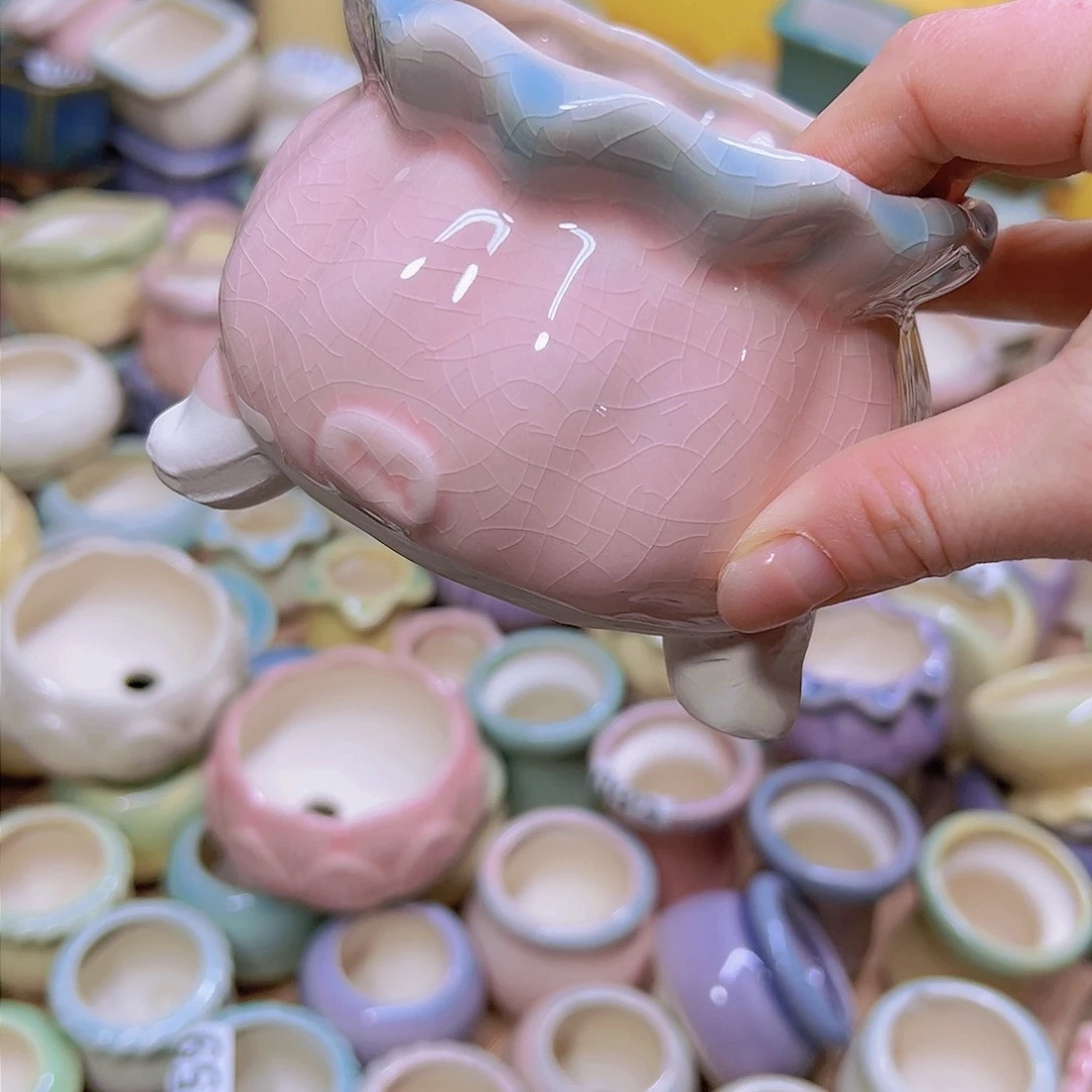 红陶陶瓷花盆当场满12包邮