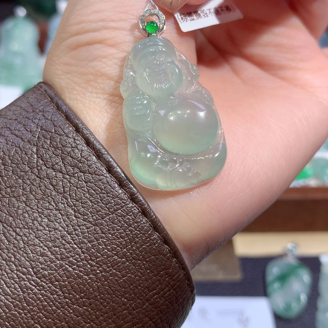 吊坠(不含链)18K金镶嵌翡翠