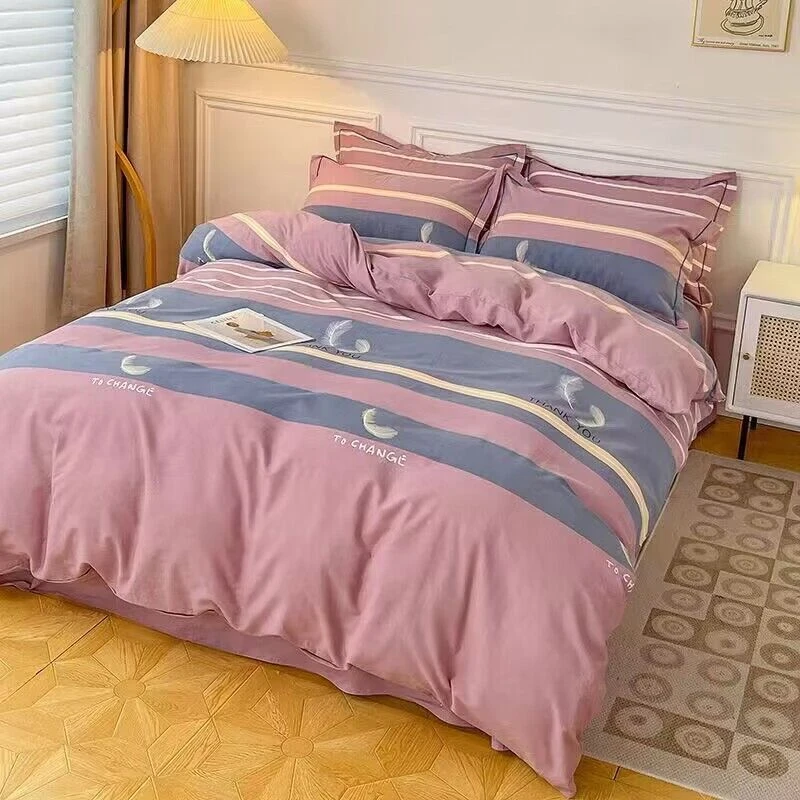 2024新款秋冬加厚斜纹棉四件套加厚床单被套双人床上床单被套学生