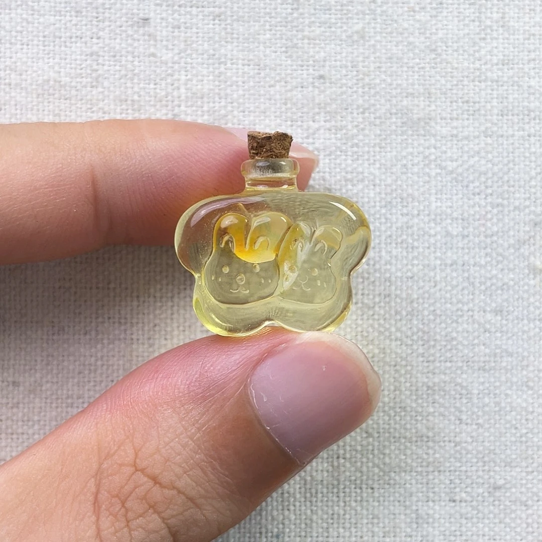 琥珀未镶嵌珠宝奇石许愿瓶