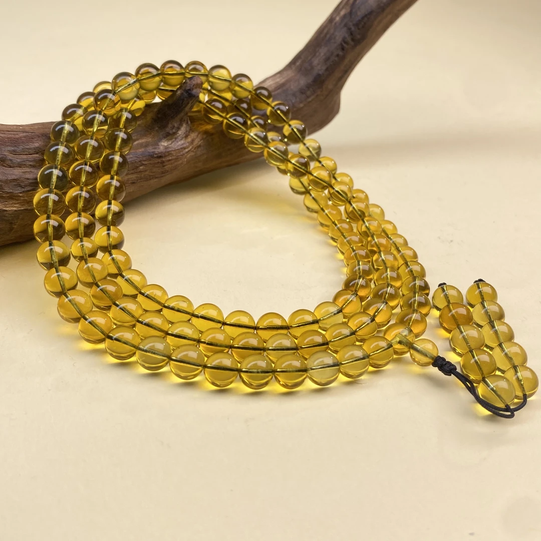 【小北好物】琥珀圆珠珠链28-17QH32X120【多样性发一件】约7mm+