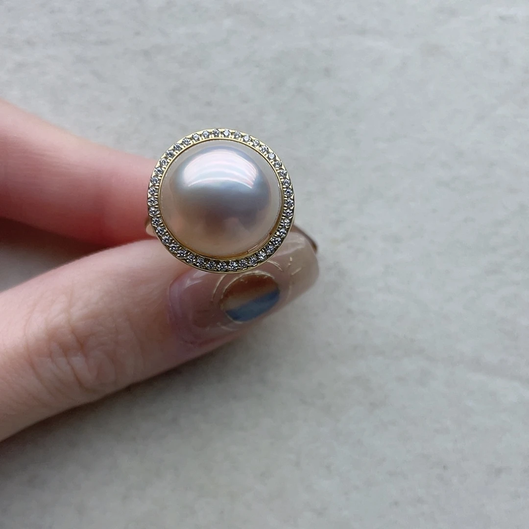 银S925镶嵌拼合珍珠（马贝珠）戒圈5