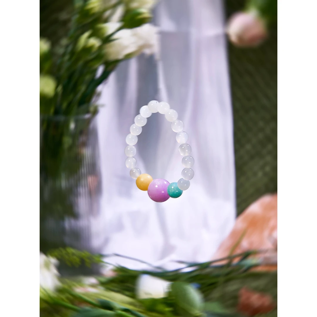 「茉莉」天河石·紫锂辉·白月光·黄玉-木卫二原创多样性发其一