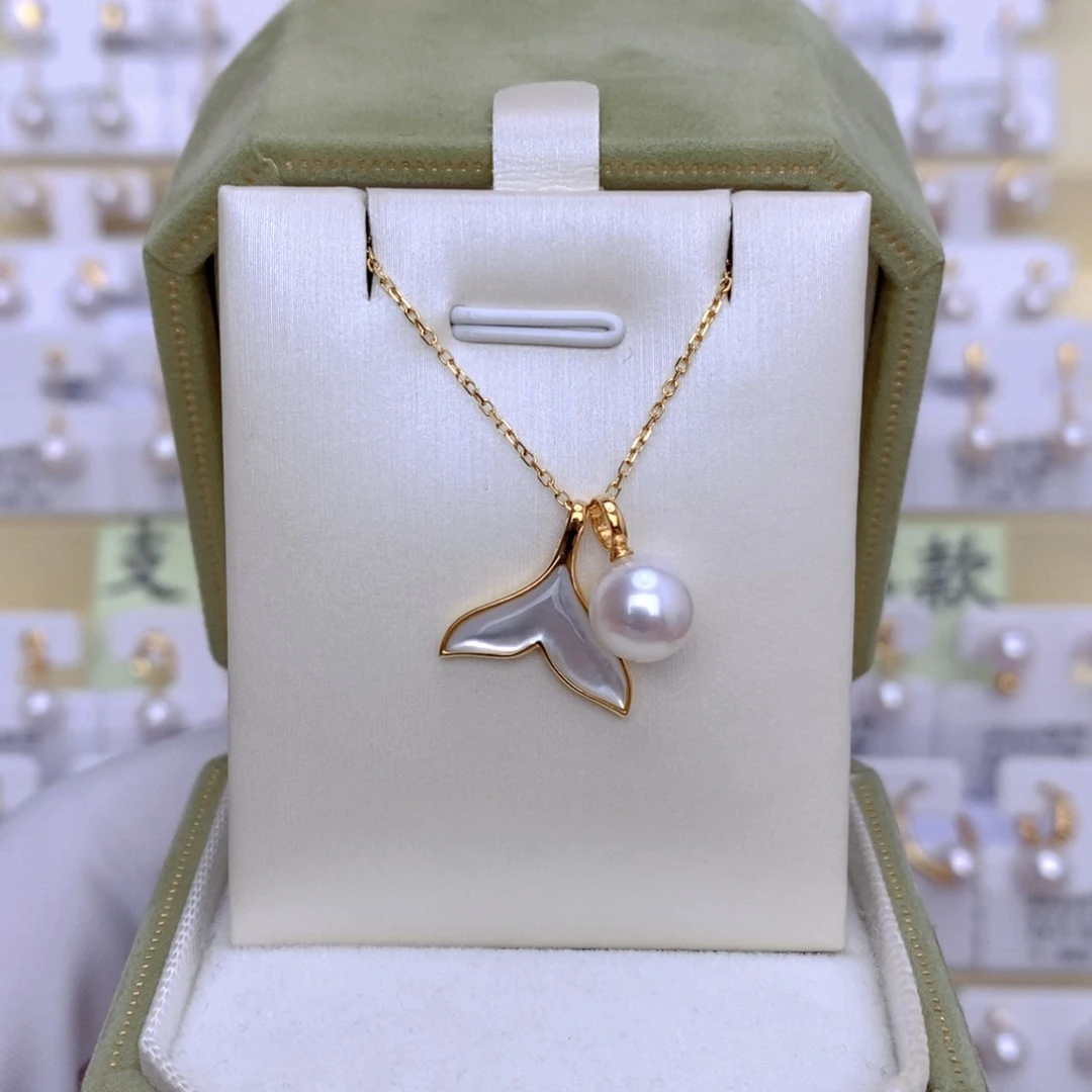 海水珍珠18K金镶嵌套链