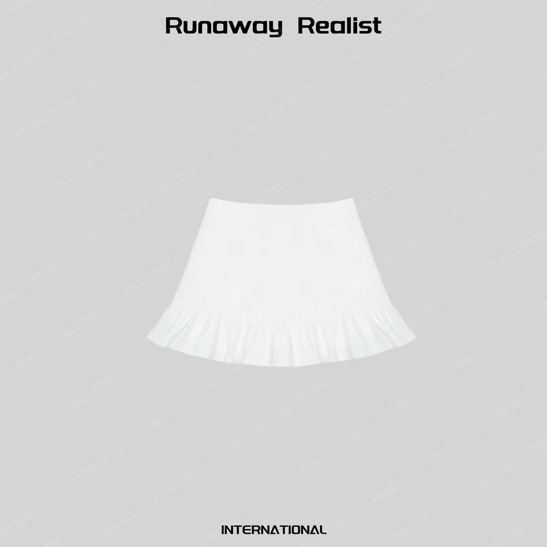 【RUNAWAY REALIST】莫代尔混纺曲牙绣半裙 Q210