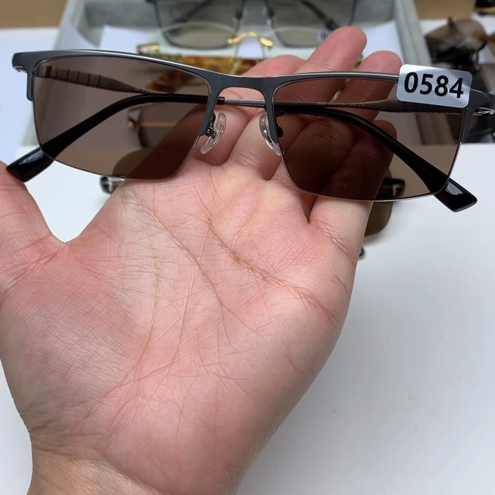 一体款半框茶水晶0584