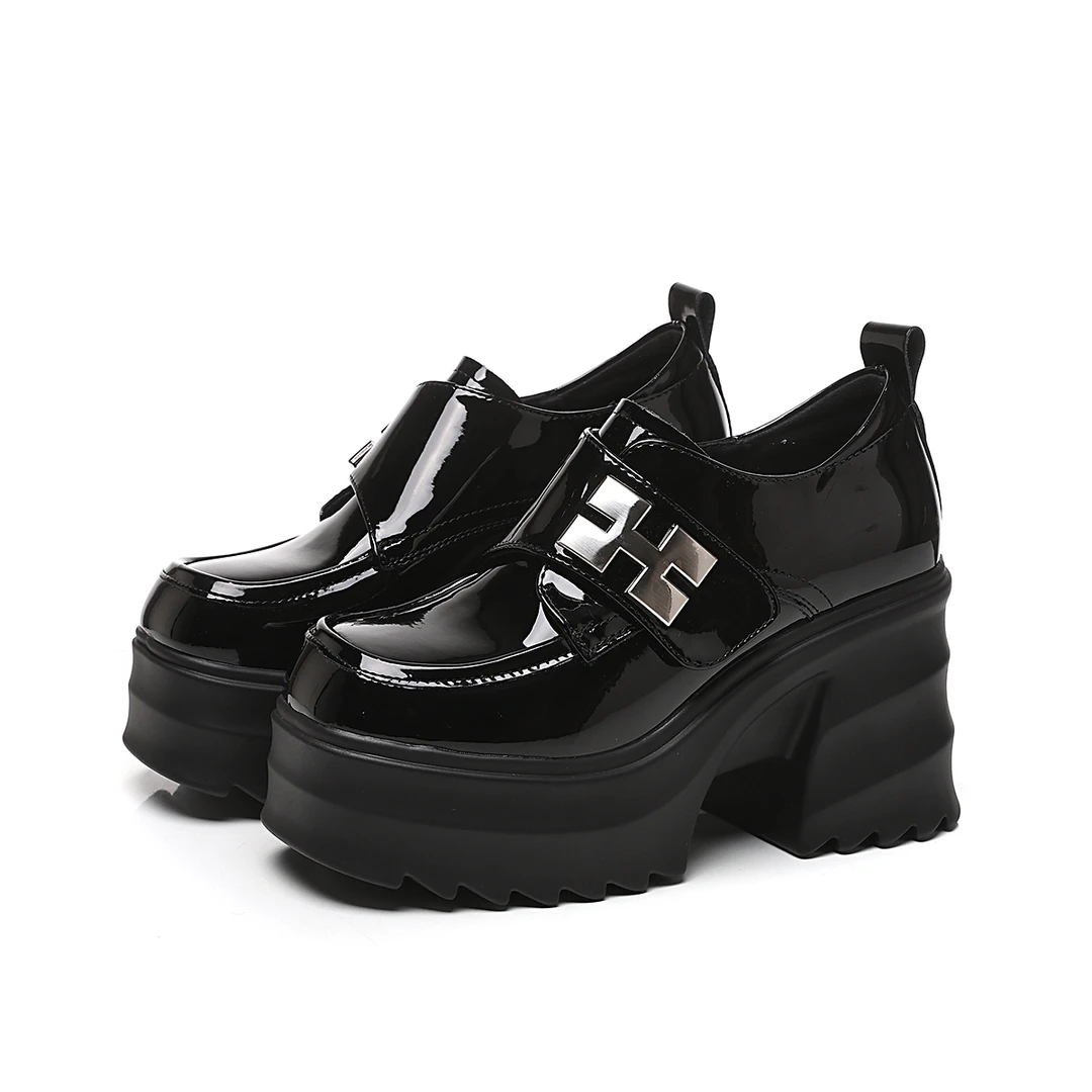 增高10CM2025春季新款时尚百搭厚底小个子休闲乐福鞋3813