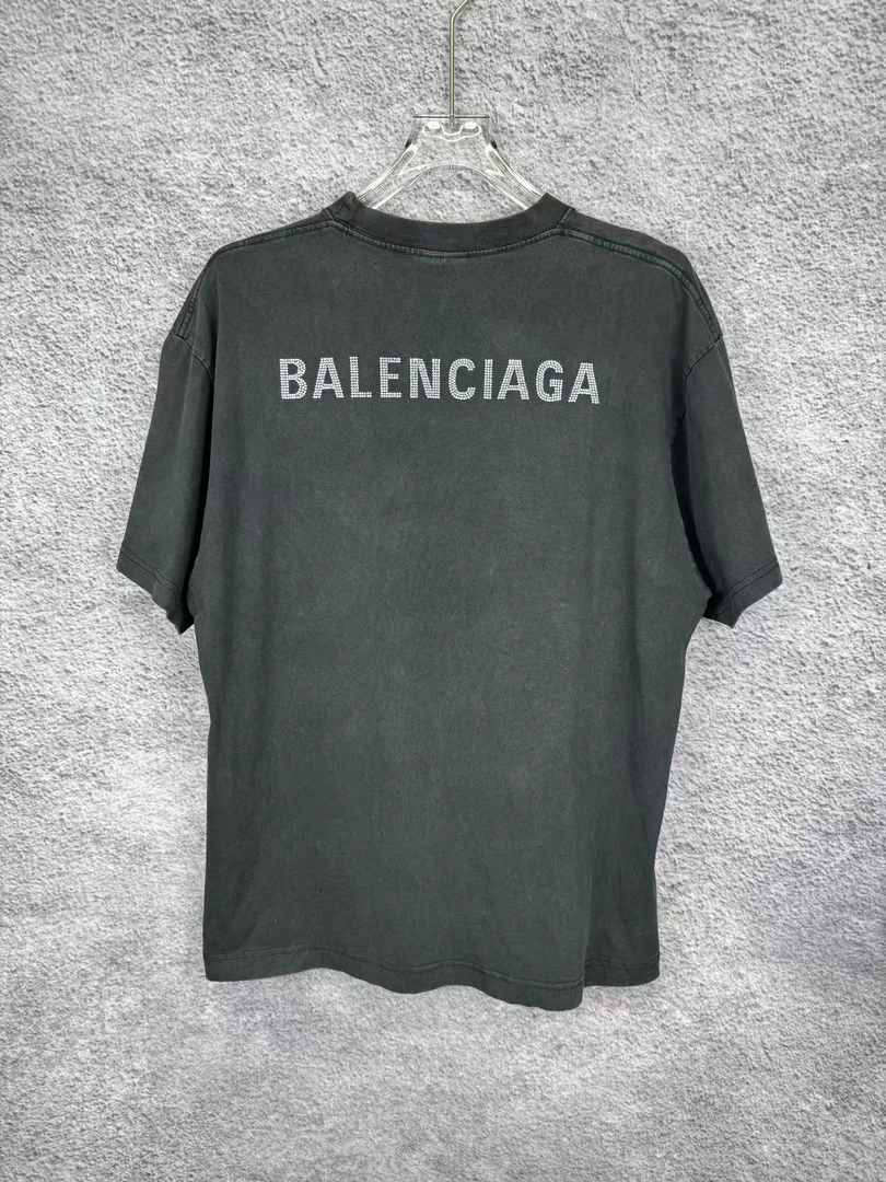全新未使用 Balenciaga/巴黎世家 背后水洗水钻T恤/BR0014/XS码