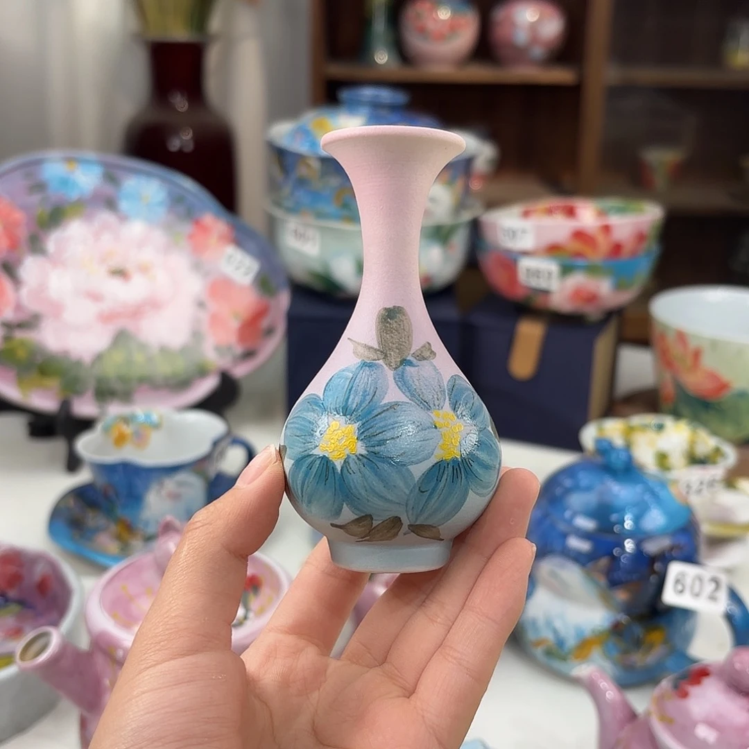 瓷片景德镇手绘高温釉下彩陶瓷茶具