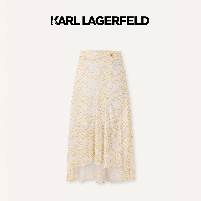 【晨粉专享价】KARL LAGERFELD春款KL荷叶摆半裙老佛爷E41W1202