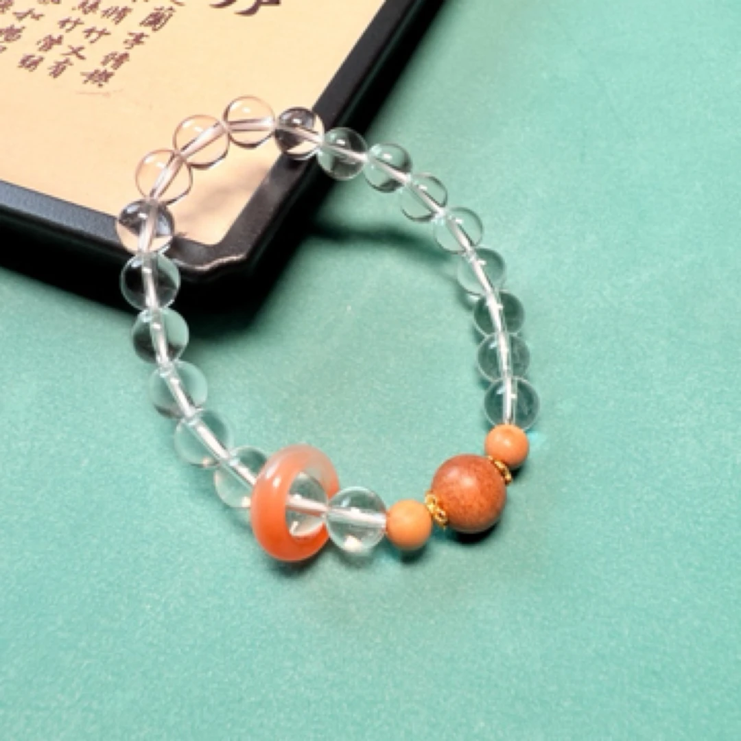 【鑫元鑫】天然白水晶51-DIY手串【多样性发一件】8mm