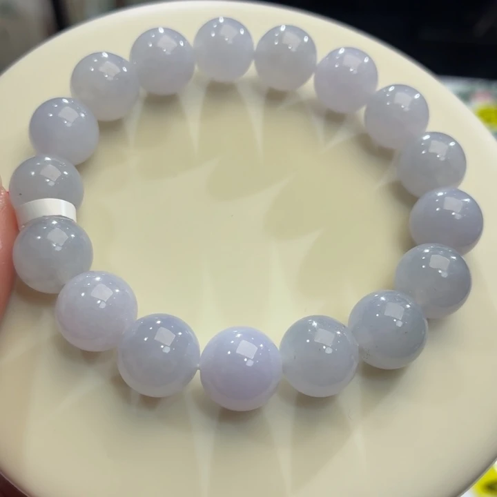 翡翠未镶嵌手链冰胶紫卡12.2