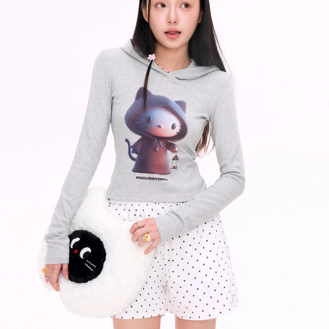 kt 连帽修身卫衣女士