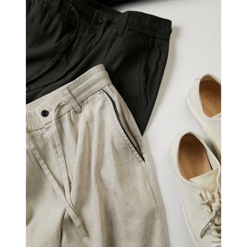 2025夏季垂感超棒亚麻休闲裤男裤