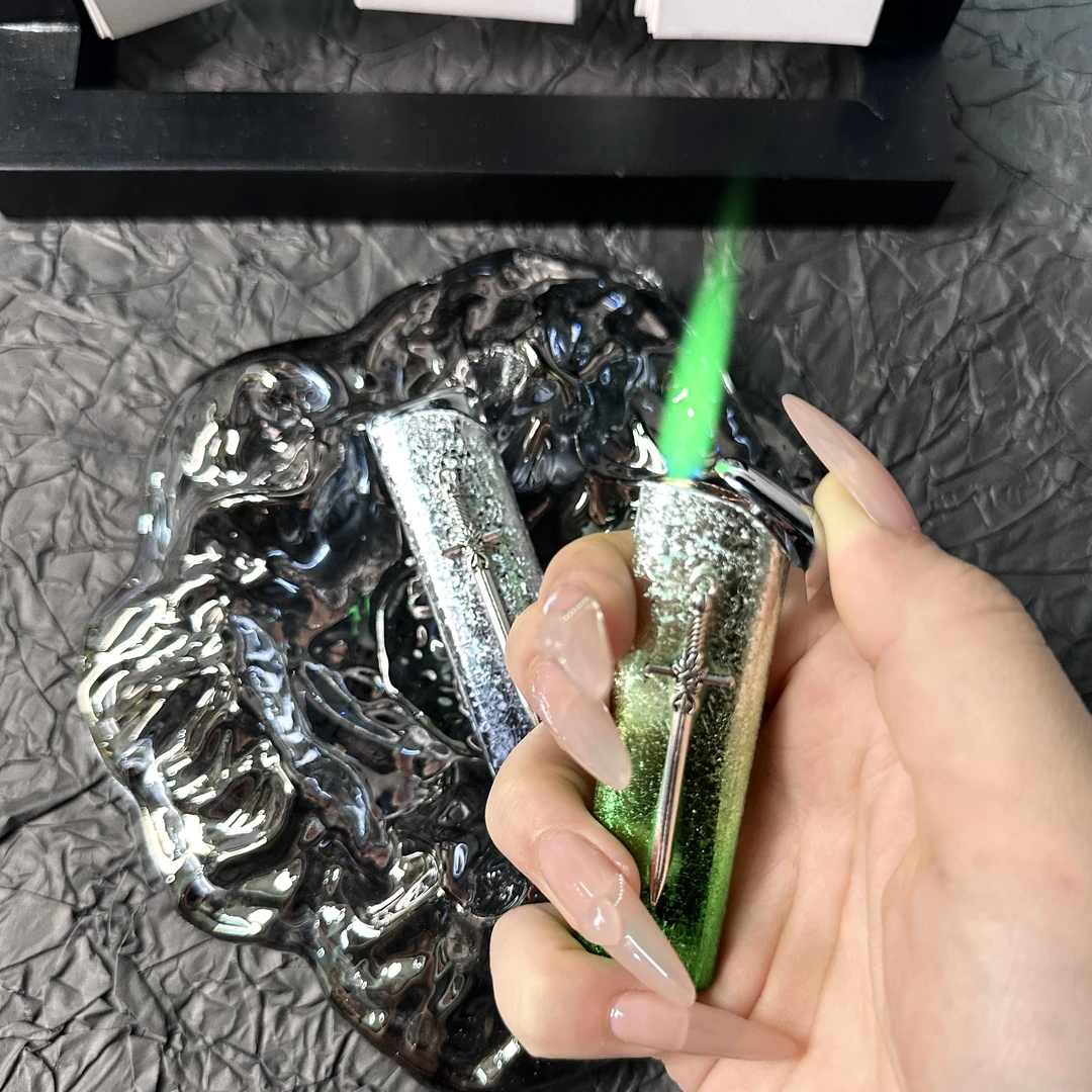 苏苏原创冰花设计小众高级打火机金属防风绿焰个性送男友情侣礼物