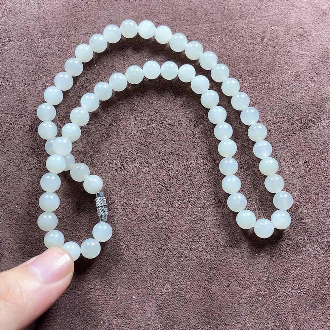 未镶嵌手链和田玉白玉妈妈链